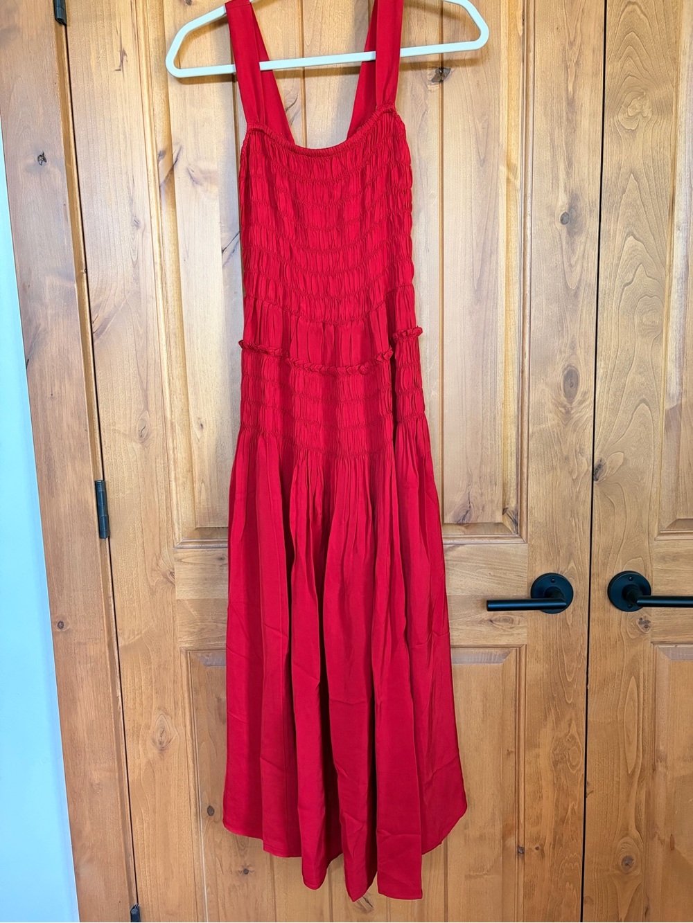 J.Crew Smocked MIDI Dress Radiant Ruby